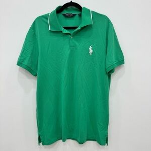 Polo Ralph Lauren Kelly Green Polo Performance Pro fit Golf Shirt Sz Large